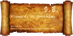 Visegrádi Bertalan névjegykártya